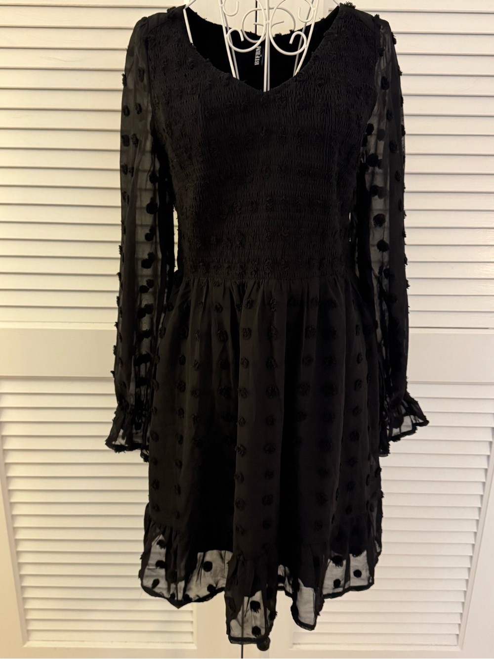 BTFBM Black Polka Dot Mini Dress NWT
